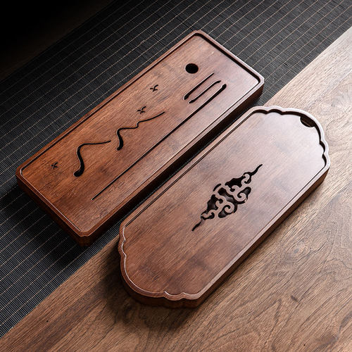 日式干泡茶盘迷你竹制家用托盘重竹储水壶两杯茶盘办公家用小茶台