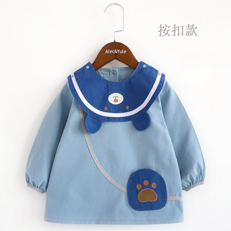 宝宝纯棉罩衣儿童春秋长袖按扣围嘴可拆婴儿防水吃饭围兜围裙护衣,童装/婴儿装/亲子装,反穿衣/罩衣,淘宝优惠券,粉丝福利购,淘宝优惠卷