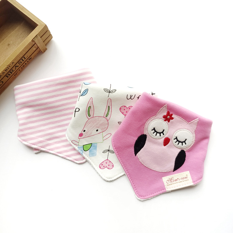 婴儿童双层纯棉口水巾宝宝全棉三角巾保暖小围嘴假领子食饭兜