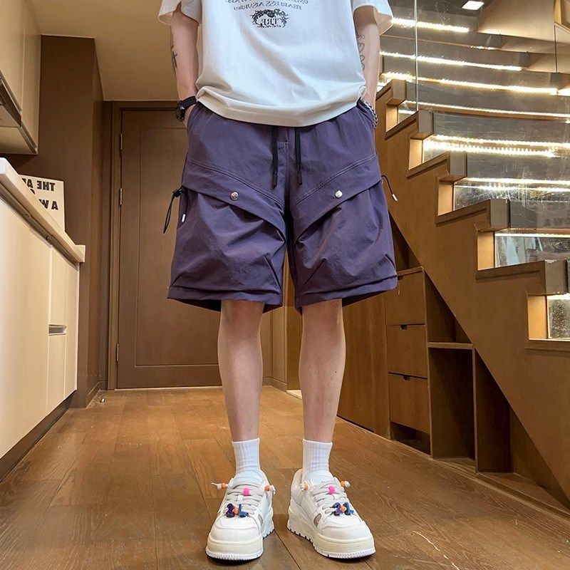 工装短裤男款夏季潮牌高街大口袋美式运动高端裤子休闲五分中裤男,男装,短裤,淘宝优惠券,粉丝福利购,淘宝优惠卷