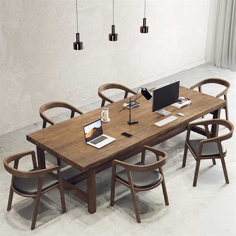 新中式复a古实木会议桌接待办公室长条桌办公桌电脑桌洽谈桌椅组,商业/办公家具,演讲台/演讲桌,淘宝优惠券,粉丝福利购,淘宝优惠卷