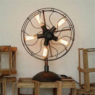 美式工业风铁艺复古台灯怀旧个性酒吧咖啡餐厅Q装饰艺术摆设落地