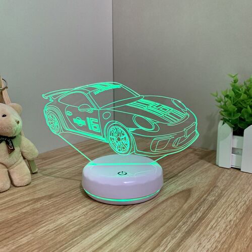 跑车小夜灯3D触摸彩色床头灯x卧室灯酒吧电脑桌面装饰灯儿童节礼