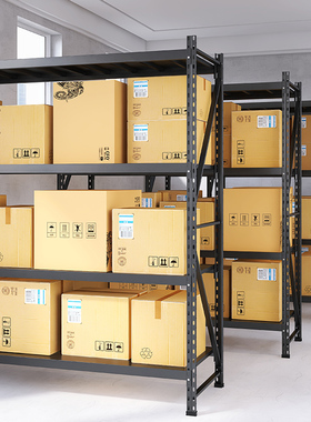 黑色加厚货架仓储置物架多层仓库地下室阳台展示架超强承重铁架子