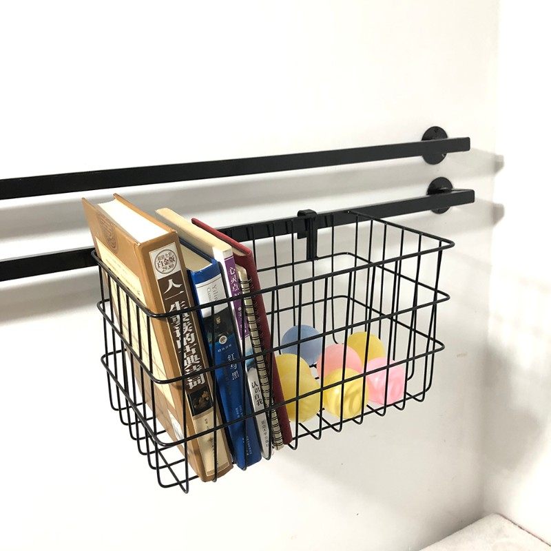 铁艺篮子收纳篮 挂钩式杂物整理架卫生间厨房置物篮免钉门后挂篮