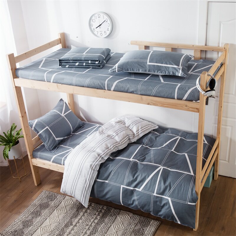 纯棉男女学生宿舍三件套床品5套件0.9米1.0m1.2全棉床单高低床品