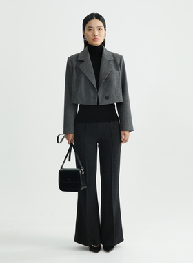 卡莉朵拉外套C28C7117秋季新款通勤休闲女气质高级感时尚灰色