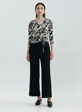 卡莉朵拉长裤C26C7203秋季新款气质通勤女休闲裤宽松