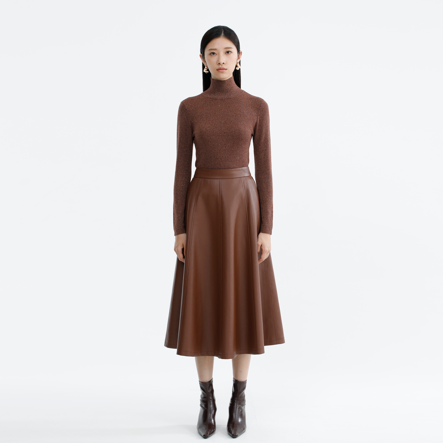 卡莉朵拉针织衫C27D7336冬季新款气质时尚高级质感A字高领显瘦