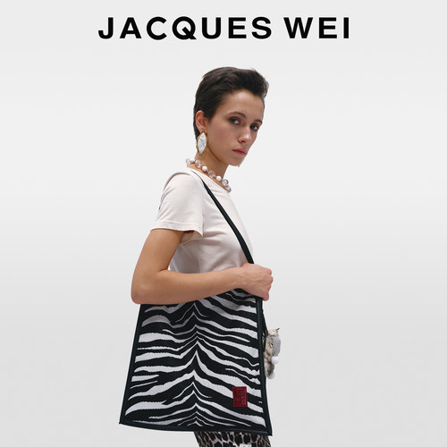 JACQUESWEI斑马纹小马挂件帆布包