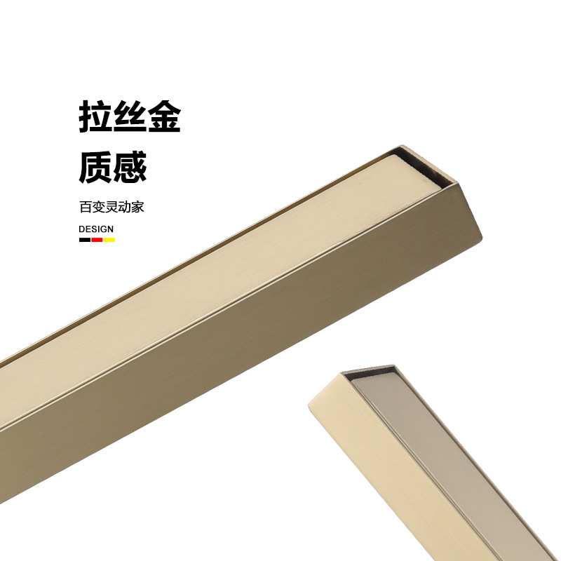 304不锈钢隐形地漏卫生间防臭镶砖加长条地漏盖侧排长方形拉丝金