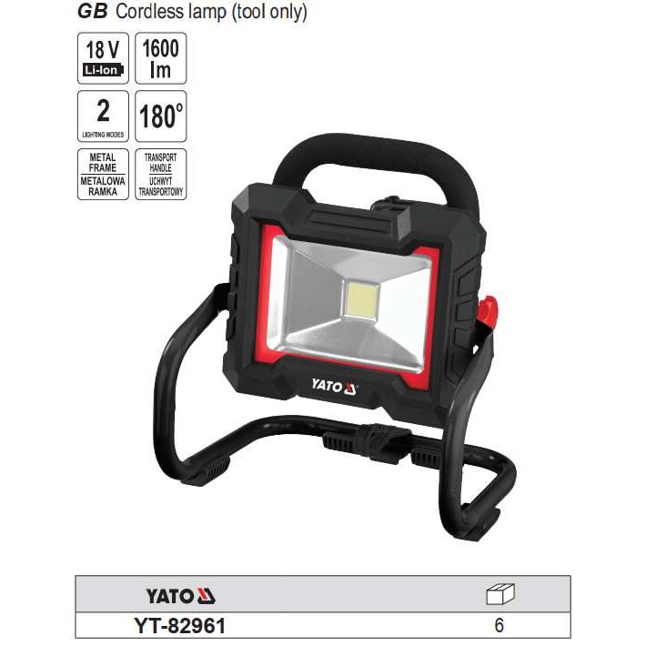 易尔拓18V锂电LED灯工作灯家用停电应急灯露营野营维修灯YT-82961