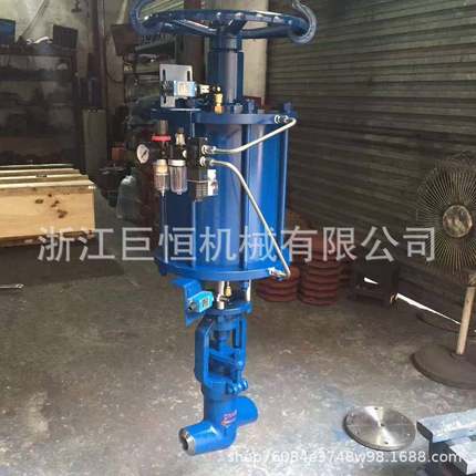 J661Y气动电站高压截止阀气动焊接Y型截止阀气动高温高压截止阀