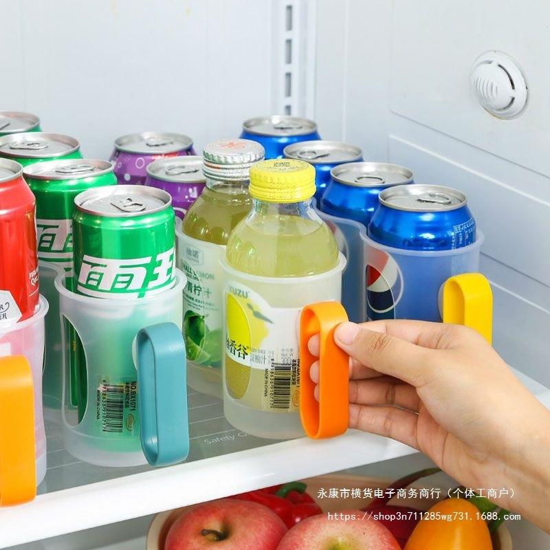 易拉罐收纳架冰箱啤酒饮料置物架厨房调料瓶整理架冷藏可乐罐装