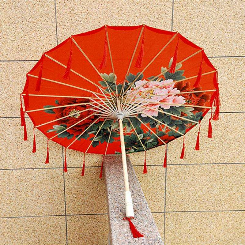 伞装饰女汉服伞油纸风流超伞仙儿童道具油纸伞纸伞花秀古风走流苏