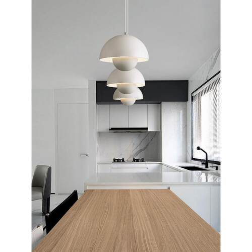餐厅吊灯现代极简设计北欧艺术灯具吧台岛台餐桌长线升降三头吊灯