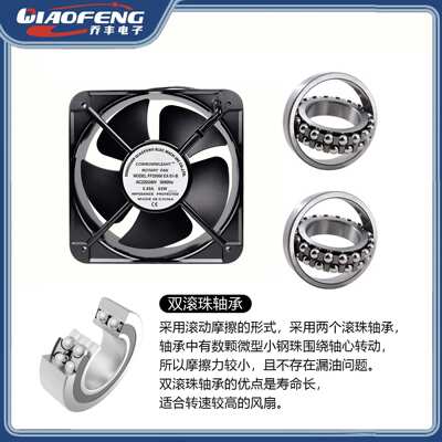 SMUOM 20060 HBL散热风扇220V滚珠铜线20cm工业机柜风扇