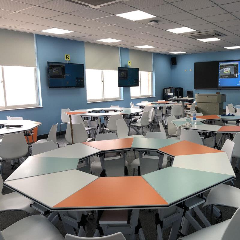 多色六边形八边形九边形桌智慧课室培训桌多边形培训机构会议桌