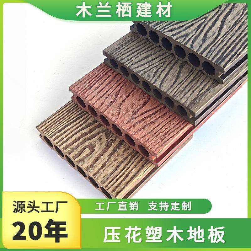 室内户外塑木地板共挤木压花纹庭院阳台泳池防滑地板生态木板