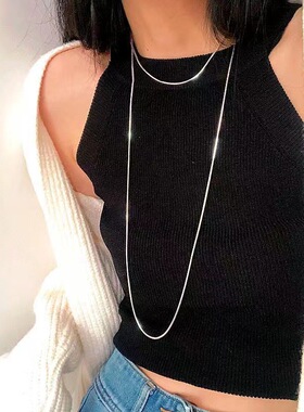 毛衣链轻奢高级感长款素链简约大气高档秋冬小众2025新款项链女款