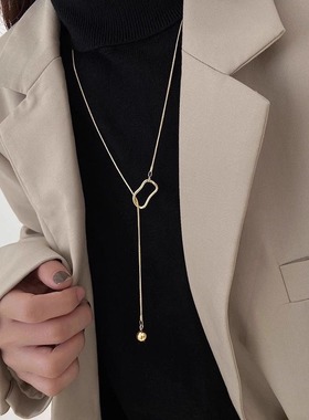几何镂空毛衣链轻奢高级感大气高档长款秋冬简约极简配饰项链女款