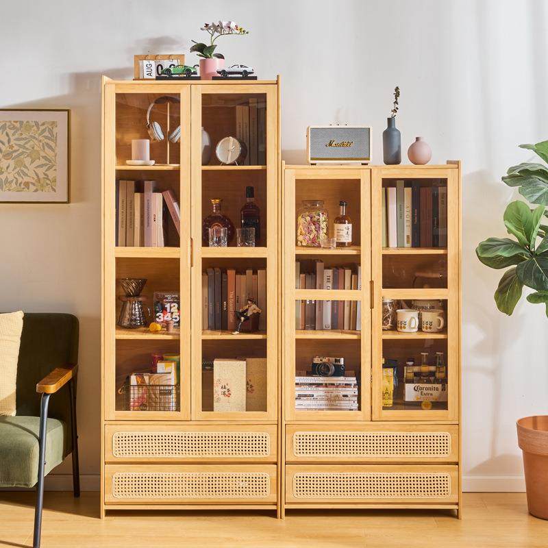 日式书柜落地带门书架置物架高低组合柜客厅柜子储物柜学生收纳柜,纺织面料/辅料/配套,纺织机械配件,淘宝优惠券,粉丝福利购,淘宝优惠卷