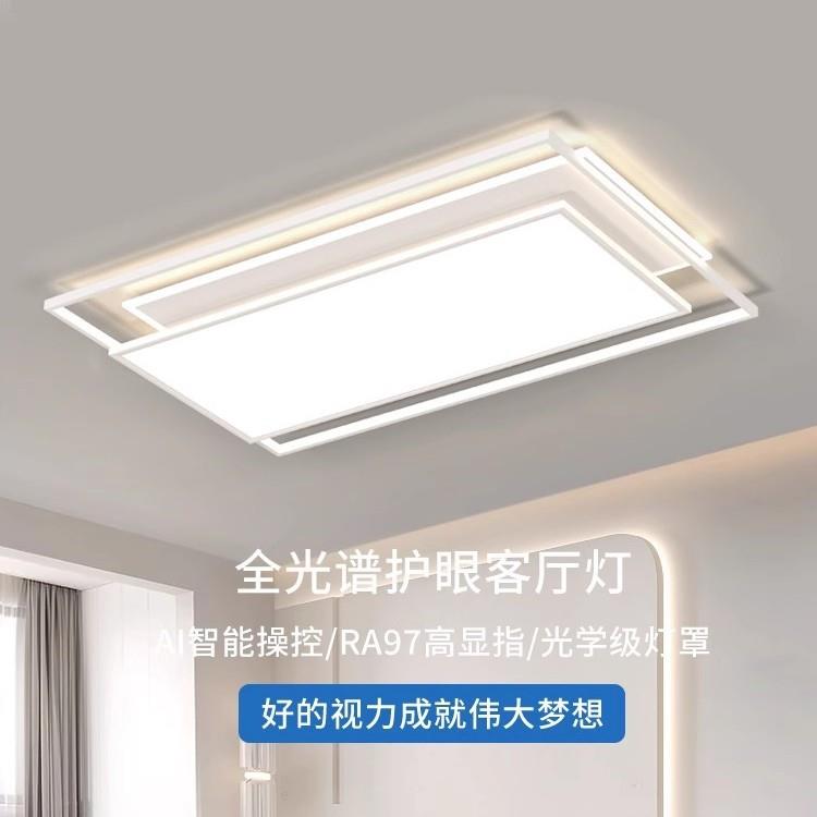 客厅灯简约现代大气家用高级感大厅主灯长方形吸顶灯全屋套餐灯具