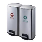 南方GPX 218H01方形薄盖防指纹不锈钢脚踏桶分类60L大容量垃圾桶