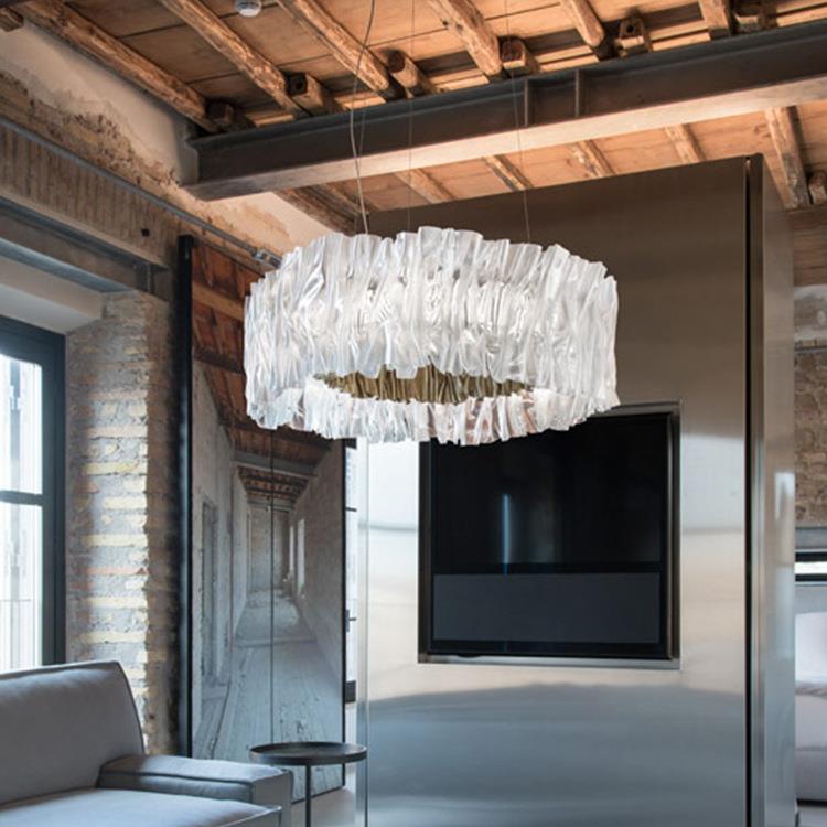 意大利极简轻奢客厅卧室后现代简约艺术餐厅设计师创意百褶吊灯