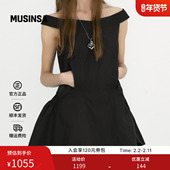 LOW CLASSIC韩国女士25冬季 简约日常气质一字领褶皱上衣MUSINSA