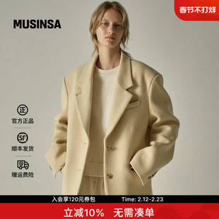 FACADE PATTERN韩国女士25冬季时尚流行羊绒西装外套MUSINSA