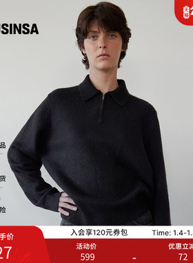 LEVAR韩国25秋冬半拉链翻领修身显瘦百搭基础拉链针织衫MUSINSA