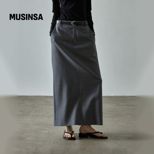 长裙MUSINSA 慵懒风女秋冬褶皱通勤简约经典 FACADE PATTERN25冬季