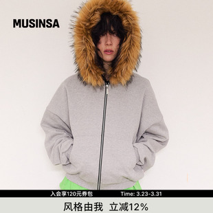 连帽拉链卫衣MUSINSA 情侣休闲短款 GBYU韩国男女春季 新款