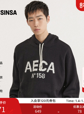 AECA韩国男女25秋季新款休闲日常大Logo羊毛连帽针织衫MUSINSA