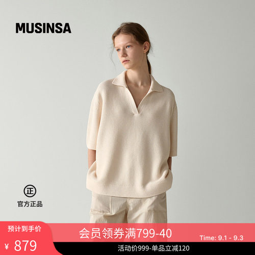 韩国春夏新品女士翻领针织衫