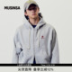 休闲灰色四叶草连帽拉链卫衣MUSINSA 时尚 AECA韩国男女春季 新款