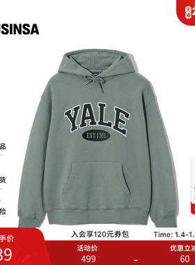 YALE韩国女士25冬季时尚流行字母印花连帽拉链卫衣MUSINSA