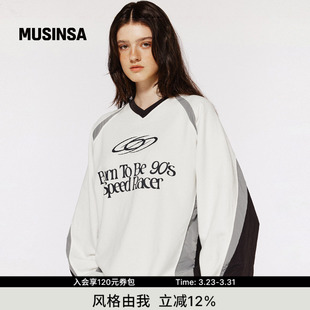 插肩袖 复古廓形长袖 赛车手卫衣MUSINSA STUDIO韩国男女春季 1993
