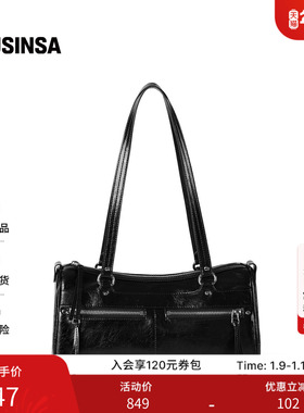 Fennec韩国女士25秋季新款皮质百搭设计感斜挎单肩包MUSINSA