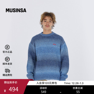 新款 AECA韩国男女25秋季 休闲上衣圆领针织毛衣MUSINSA 含羊毛