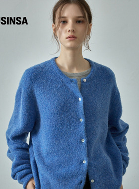 FACADE PATTERN韩国25冬季羊驼毛基本款开衫女休闲外套MUSINSA