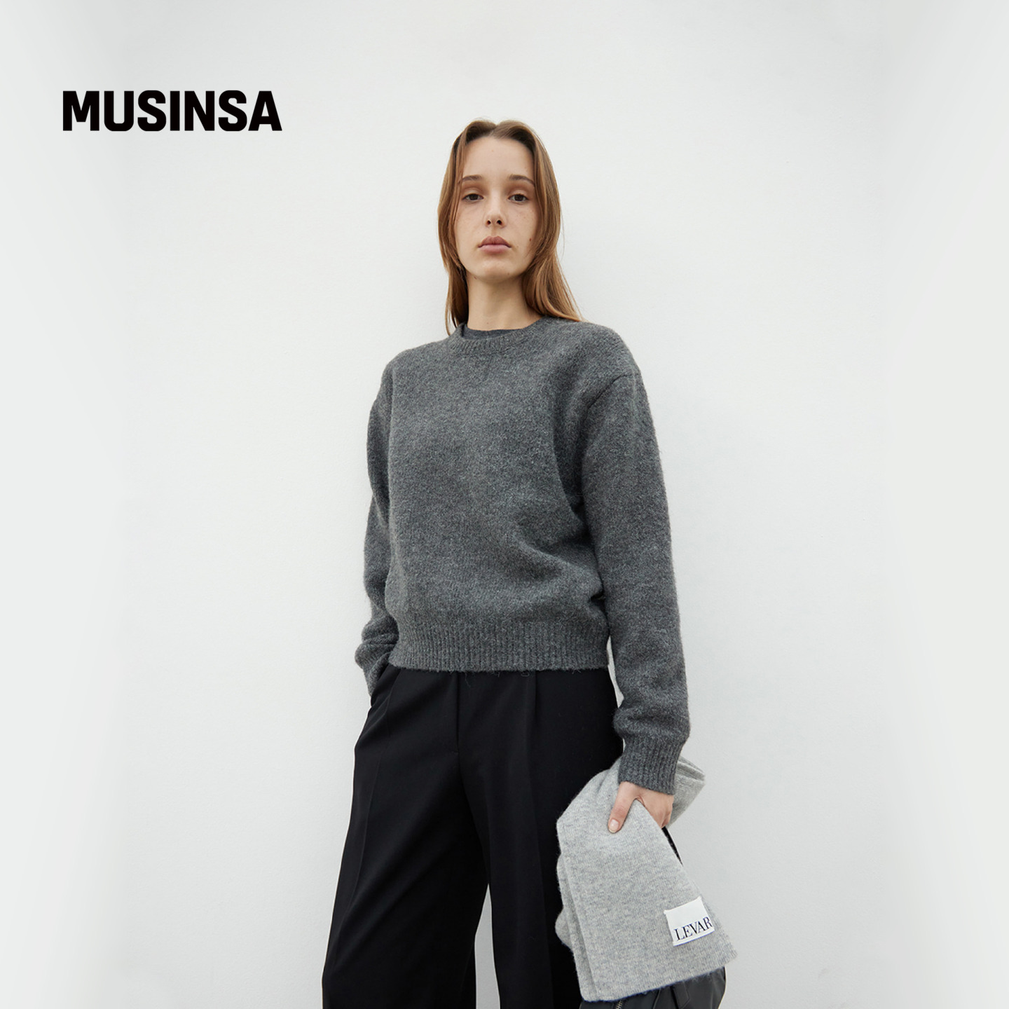 加厚软糯慵懒风圆领套头