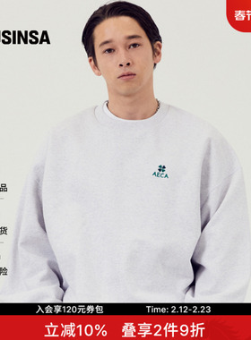 AECA韩国男女春季新款宽松慵懒时尚休闲四叶草长袖卫衣MUSINSA