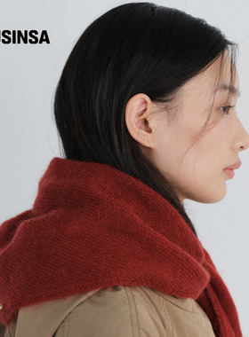 URAGO女士25秋品质纱线轻盈柔软温暖百搭三角巾针织围巾MUSINSA