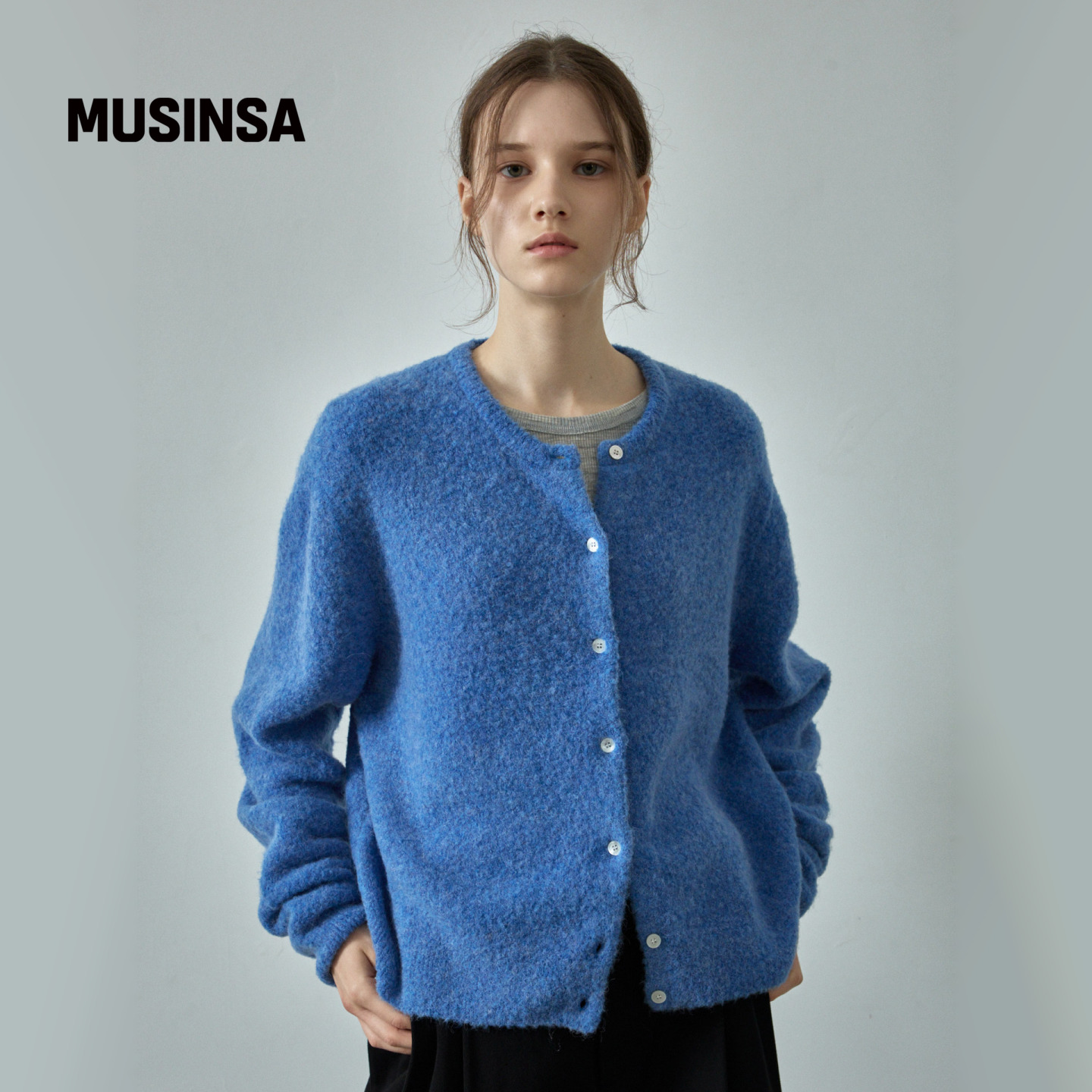 羊驼毛基本款开衫女休闲外套