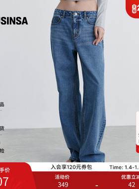 musinsa standard韩国25秋季女士复古多色低腰宽松直筒牛仔裤
