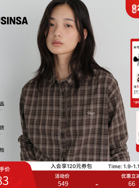URAGO韩国25秋冬Fay复古格纹衬衫宽松休闲翻领长袖上衣MUSINSA