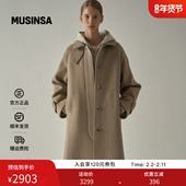 FACADE PATTERN韩国女士25冬季 休闲羊绒巴尔玛卡安大衣MUSINSA