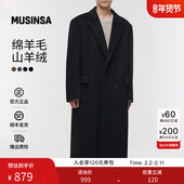 含羊绒羊毛 musinsa standard韩国25秋冬男士 长款 毛呢大衣外套
